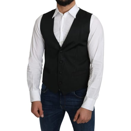Zwarte Gilet Klassieke Pasvorm