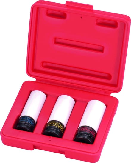 1/2'' Verlengde slagmoerdoppenset, beschermd, 3-delig