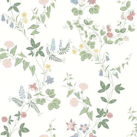 Boråstapeter Vliesbehang 7680 - Falsterbo III - Botanisch Wit - 53cm x 10.05m