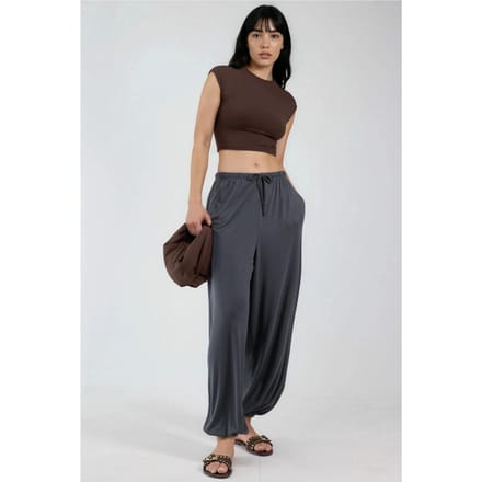 Dames Lange Elastische Taille Joggingbroek