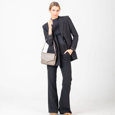 Chabo Bags - Kyara Cross - Crossbody - Leer - Grijs