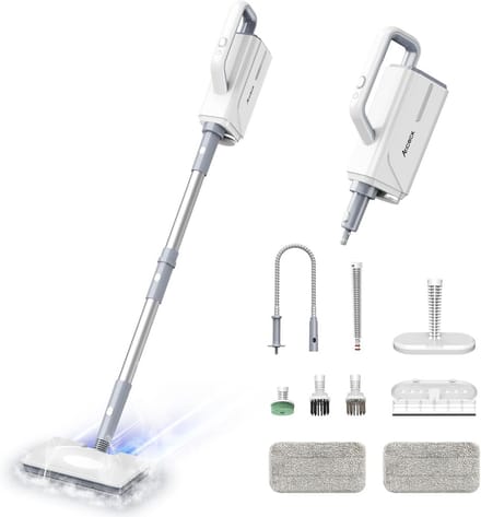 Stoomreiniger - Multifunctioneel apparaat - Grondig schoonmaken - Snel opwarmend - 360 ml tank - Wit
