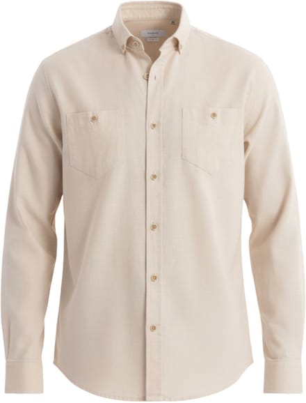 OMBRE Overhemd - Regular Fit - Linnen - Lange Mouw Crème S