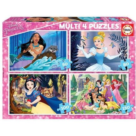 Educa - puzzel Disney Prinsessen - 4 puzzels van 50 / 80 / 100 / 150 stukjes