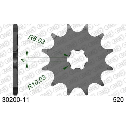 Stalen motortandwiel voor Afam 520 11 dents