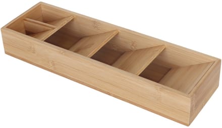 Bestekbak - 5 vakken - 6x40x12 cm - bamboe