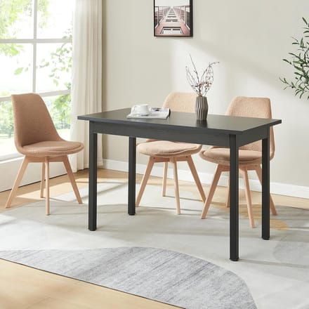 Scandinavische eettafel 120x60cm MDF en staal zwart