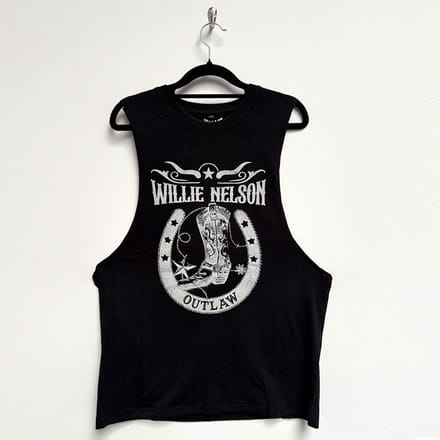 Willie Nelson - Outlaw Tanktop - S - Zwart