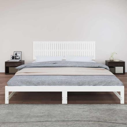 vidaXL - Wandhoofdbord - 204x3x60 - cm - massief - grenenhout - wit