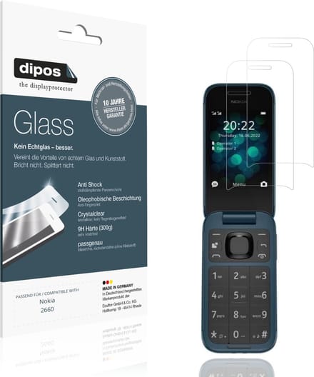 dipos – 2x Pantserfolie geschikt voor Nokia 2660 | 9H Screenprotector