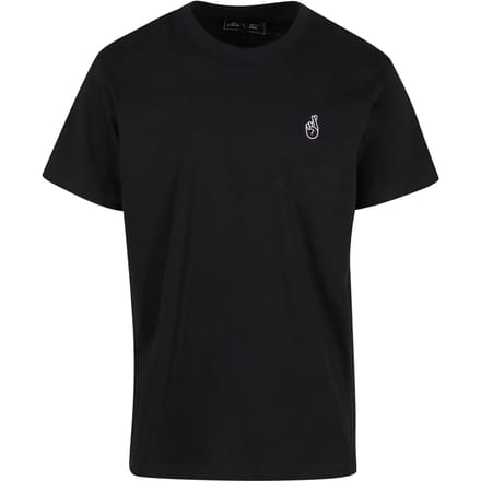 Mister Tee - Crossed Fingers Handsign EMB Heren Tshirt - M - Zwart