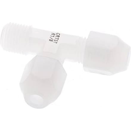 2x4mm & R1/8'' PVDF haakse slangkoppeling met buitendraad 10bar/145psi