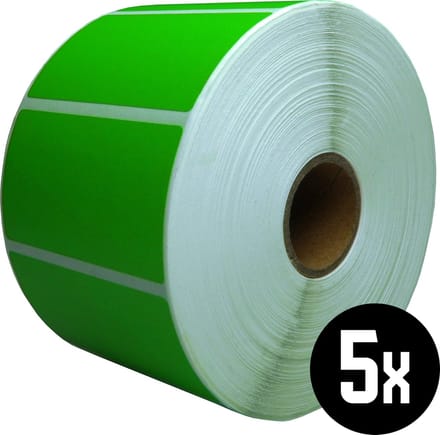 DULA Compatible Zebra Labels 57x32mm - 1500 etiketten per rol - kern 25mm - Groen - Permanent - 5 ro
