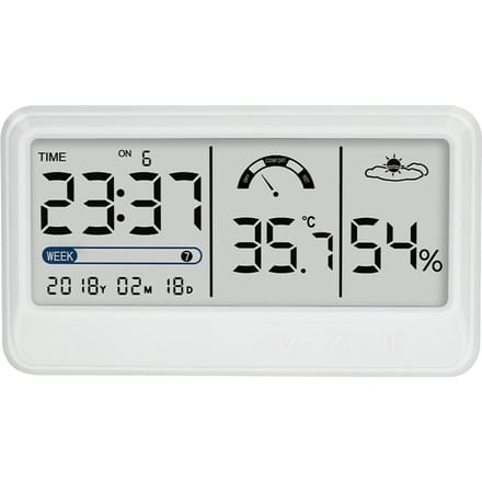 Digitale Hygrometer Elektronische Temperatuur Vochtigheidsmeters Meter met Tijd Datum LCD Display Klok Type 2