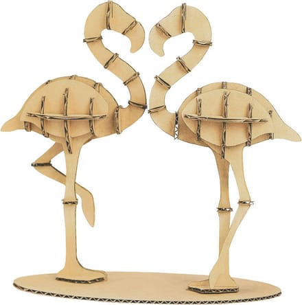 3D Model Karton Puzzel - Flamingo - DIY Hobby Knutsellen - 15.2x7.8x16cm