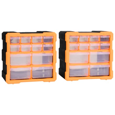 vidaXL - Organisers - met - 12 - lades - 2 - st - 26,5x16x26 - cm