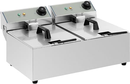 Quvo®Frituurpan dubbel - Frituurpan - Zilver - ‎57cm x 44cm x 28cm