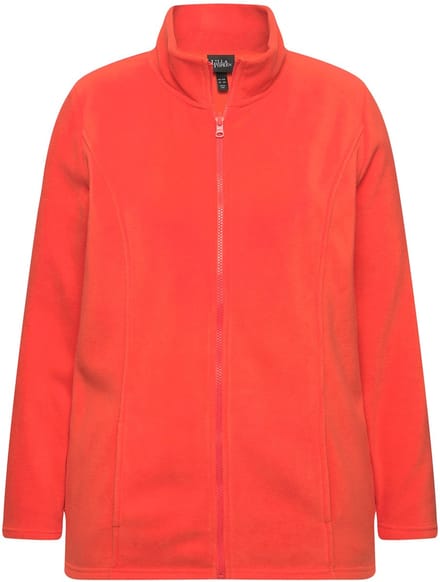 Ulla Popken - Dames - Fleecejas mix & match binnenjas gerecycled - Koraal - Maat 42+