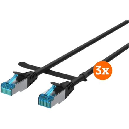 BlueBuilt Netwerkkabel STP CAT6 0,5 meter Zwart 3-Pack