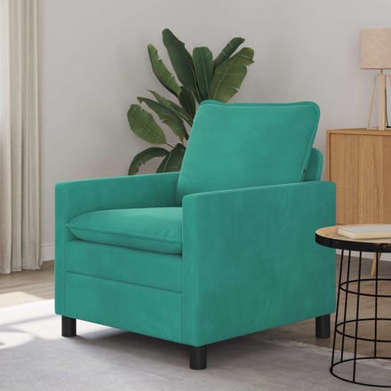 vidaXL - Bank - Turquoise - 76 - x - 81 - x - 87,5 - cm - Fluweel