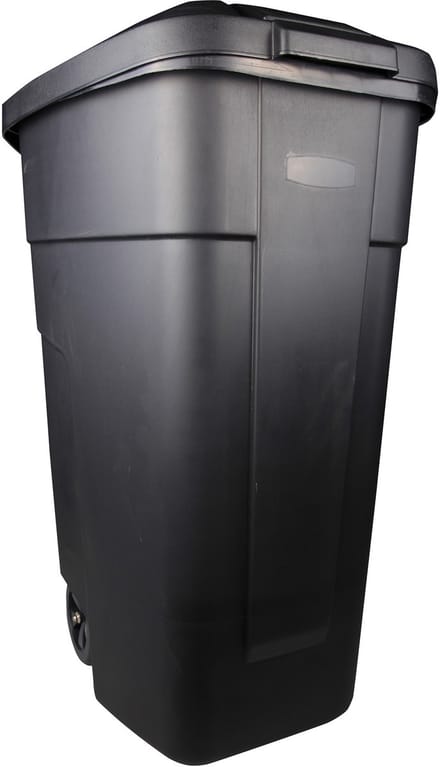 AFVALBAK ZWART 110L 58X52XH88CM VERRIJDBAAR