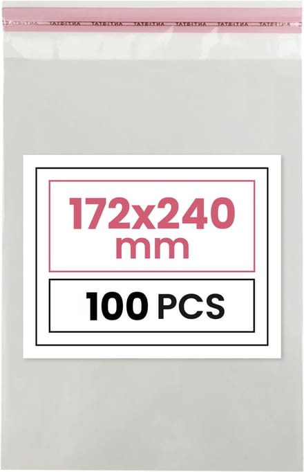 Plastic zakjes met plakstrim - 17,2x24 cm - transparant - 100 zakken