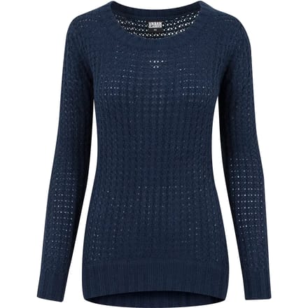 Urban Classics - Long Wideneck Sweater/trui - M - Blauw