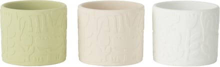 J-Line bloempot Aloha - keramiek - mix - small - 3 stuks - Ø 12 cm