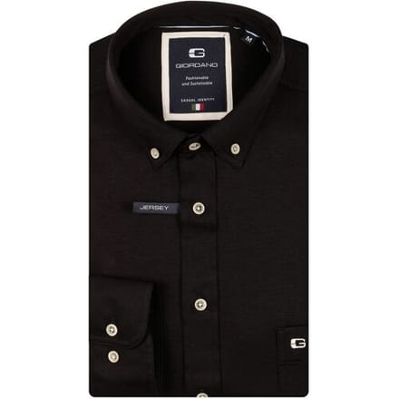Giordano – Ivy – Overhemd – Liquid cotton – button down kraag - Zwart - Regular Fit - NOS7078-90