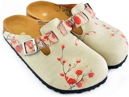 Goby Petal Clogs Dames - Vegan Leer - Handmade - Bloemenprint - Maat 38