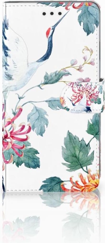 Apple iPhone Xs Max Telefoonhoesje met Pasjes Bird Flowers