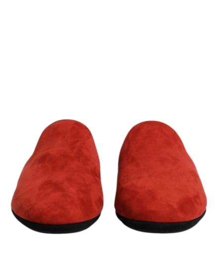 Dolce & Gabbana Oranje Suède Slippers Platte Slipperschoenen