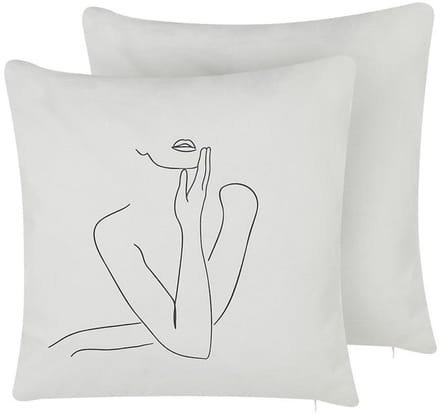 MEADOWFOAM - Sierkussen set van 2 - Wit - 45 x 45 cm - Katoen