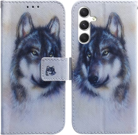 BookCover Hoes Etui geschikt voor Samsung Galaxy S24 - S25 Wolf Wit