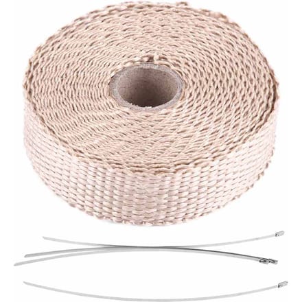 Bande d'Isolation Thermique pour Voiture 5m Enveloppe Thermique d'Échappement avec 4 Colliers de Serrage en Acier Inoxydable Titane