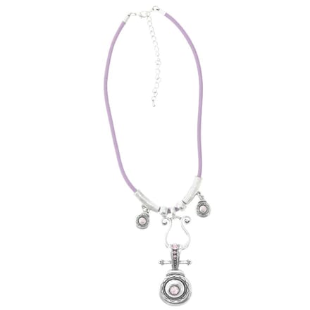 Behave - Ketting paars lila met vintage hanger - 40 cm