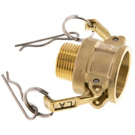 Camlock DN 20 (3/4'') Koppeling MessingR 3/4'' met buitendraad Type B MIL-C-27487