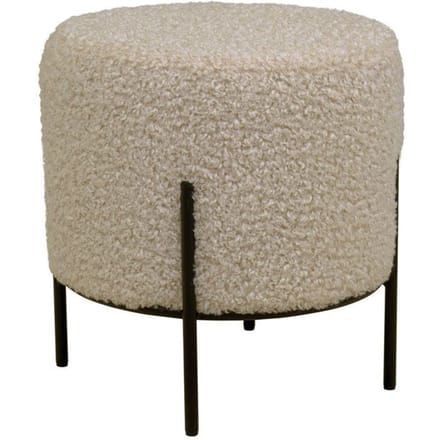 Alford Pouf - Poef in grijsbruin kunstlamsleer