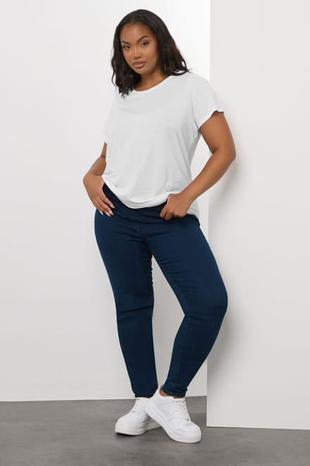 Yours Basic Tshirt Met Ronde Hals In Witsize 44