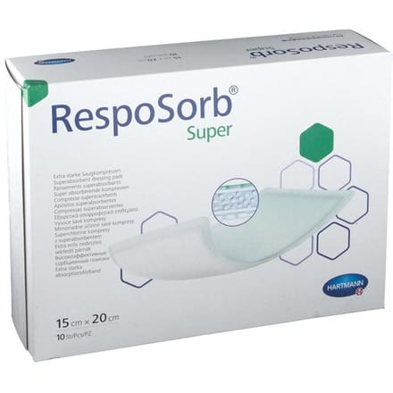 Hartmann RespoSorb Super Verband 15x20cm 6850224 10 Compressen