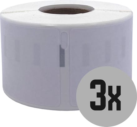 DULA Dymo Compatible labels - Verwijderbaar - Wit - 99012 - S0722400 - Adresetiketten - 3 rollen - 3