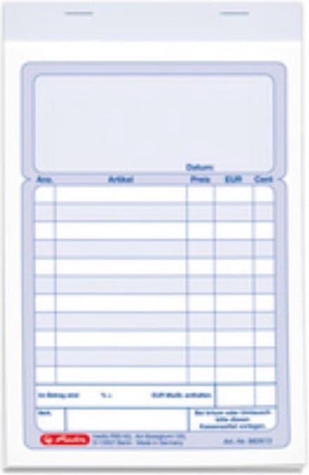 Herlitz Kassenblock A6 2x 50 Pag.