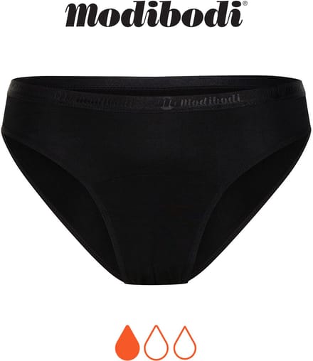 Modibodi Menstruatie Ondergoed Licht Absorberend Dames Klassieke Bikinislip Zwart 40