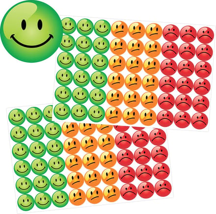 Smiley Beloningsstickers - 108 Smiley Stickers - 2 Stickervellen - Feedback Stickers