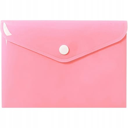 Pastelroze A7-envelopmap met drukknoopsluiting