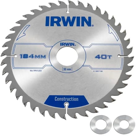 Irwin Construction Serie - Cirkelzaagblad - 184mm - 40 Tanden - ATB