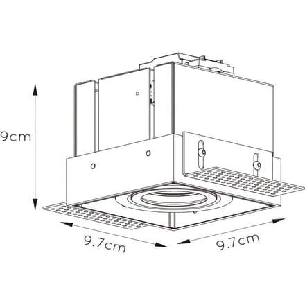 Lucide TRIMLESS - Inbouwspot - 1xGU10 - Zwart