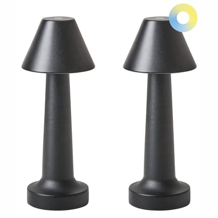 JOANES - Set van 2 tafellampen - Zwart - IJzer