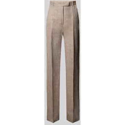 Straight leg linnen broek met persplooien, model 'SATIRA'