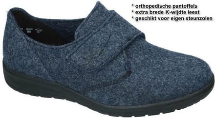 Solidus -Dames -  blauw donker - pantoffels - maat 38.5